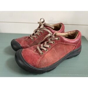 Keen Walking Shoes Presidio Red Leather Women's Size 8 Bumper Toe